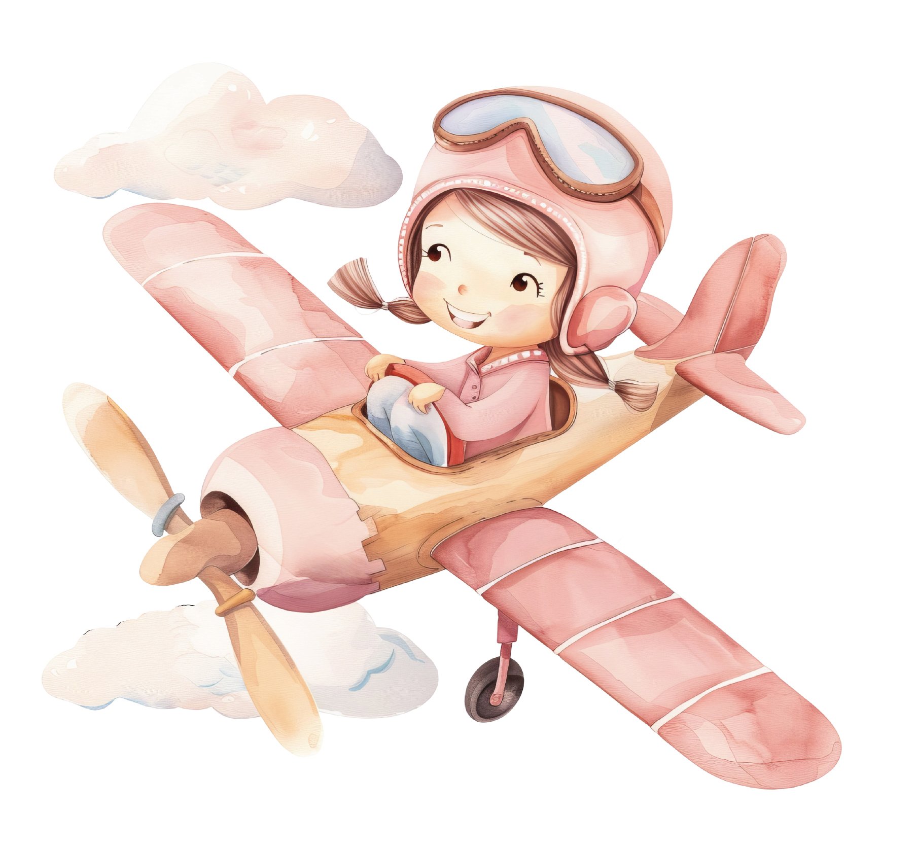 stickers murali cameretta aerei mongolfiere rosa